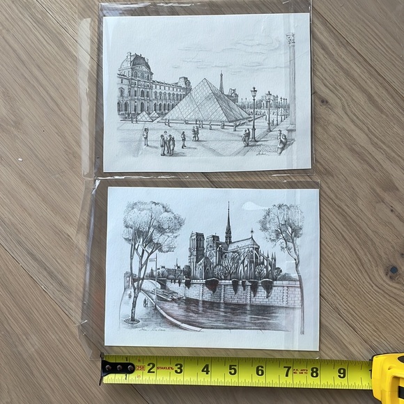 PARIS, Louvre, and Notre Dame LITHOGRAPH of Graphite On Paper, by "Arben" - Picture 6 of 6